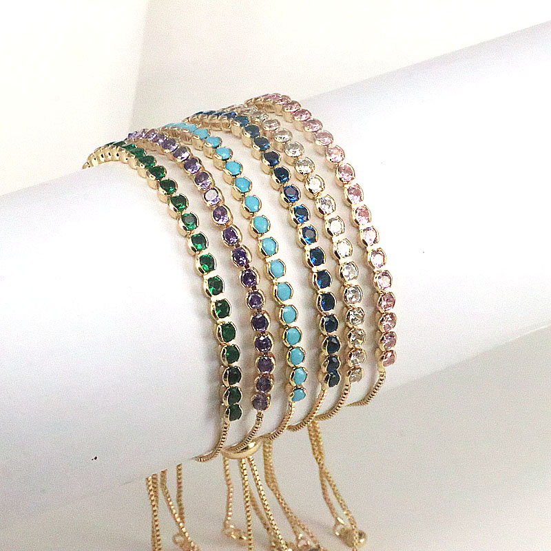 Round Copper Bracelet For Women Featuring Inlay Design In IG Style