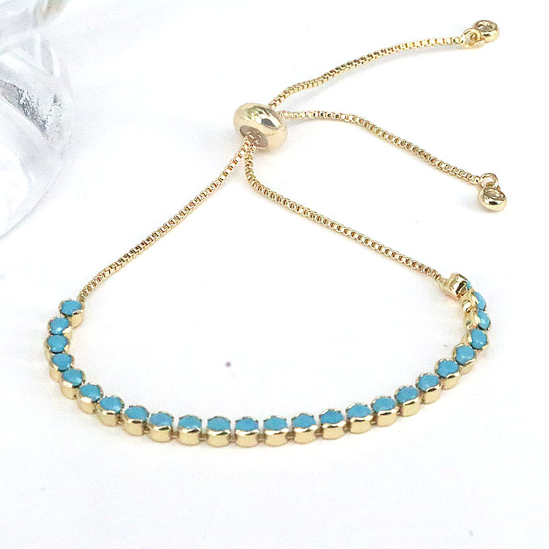 Round Copper Bracelet For Women Featuring Inlay Design In IG Style 7