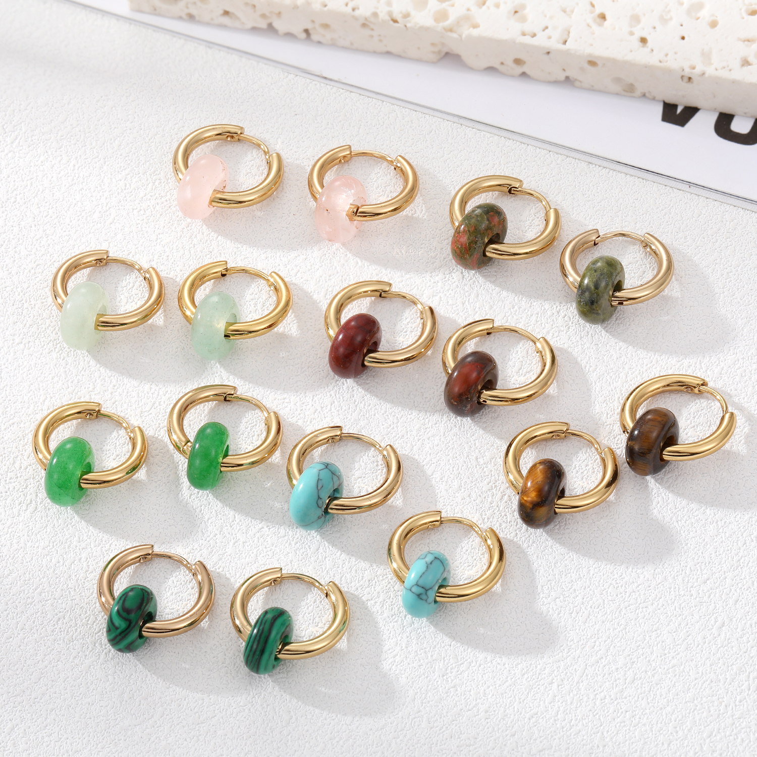 Vintage Style Round Earrings For Women In Durable 201 Stainless Steel, 1 Pair