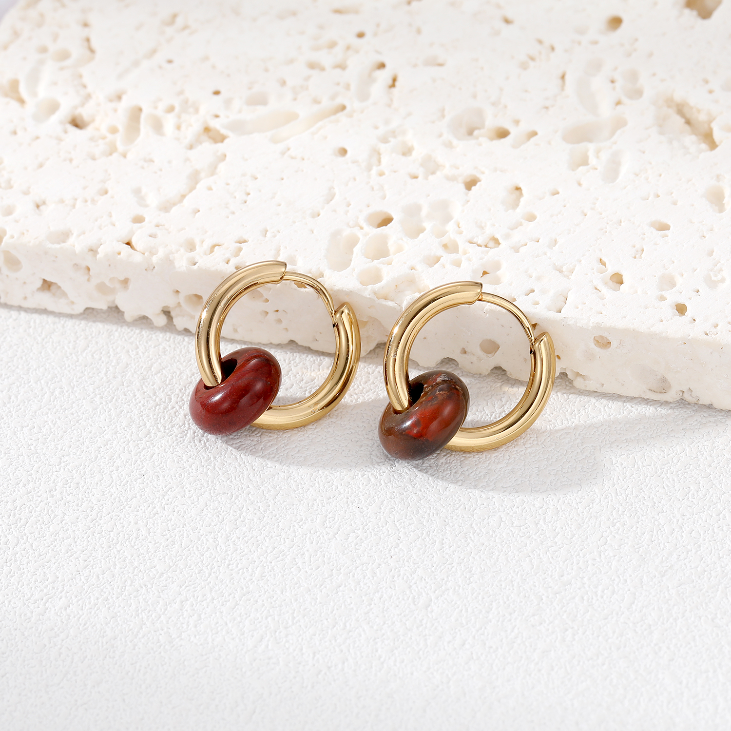 Vintage Style Round Earrings For Women In Durable 201 Stainless Steel, 1 Pair 6