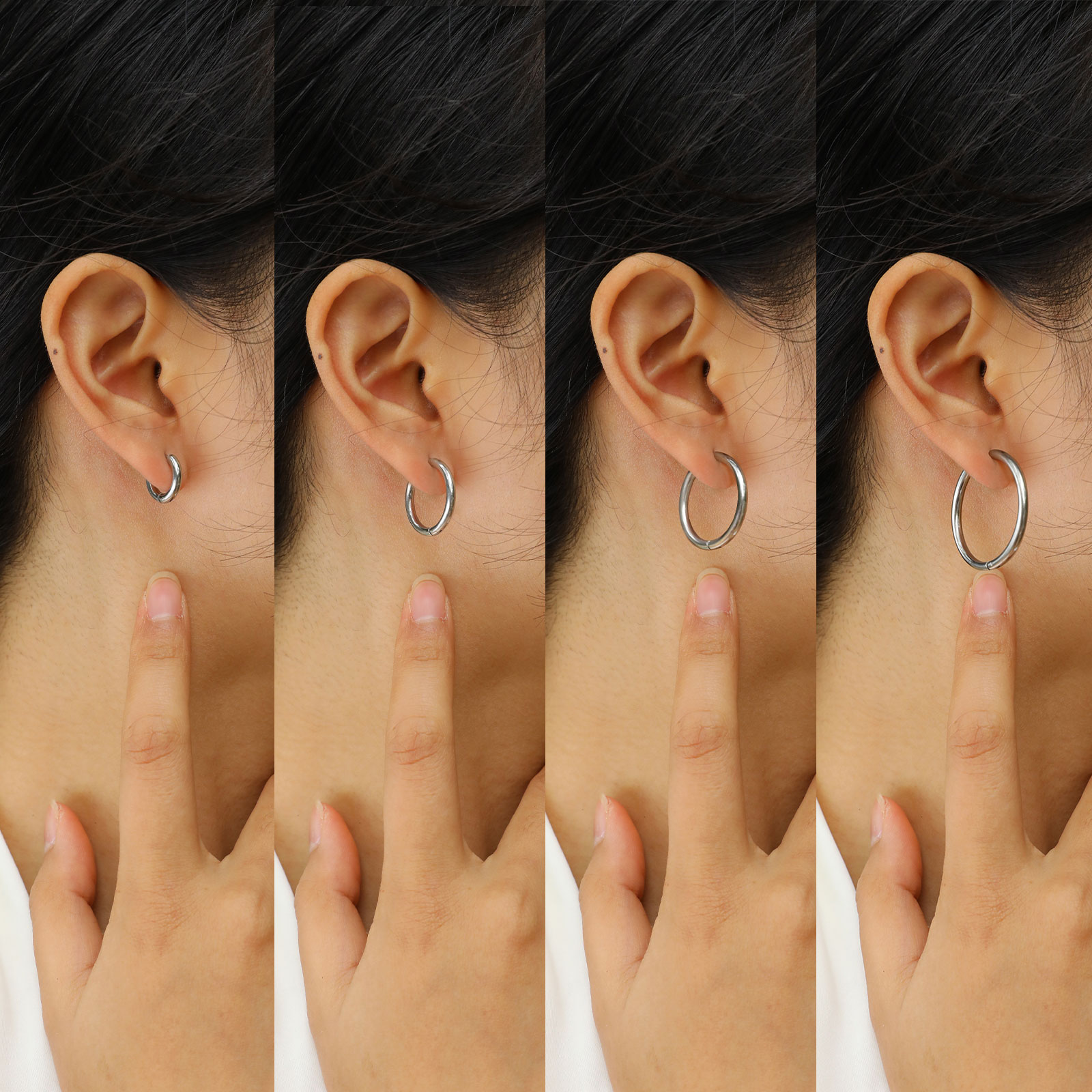 Fashion Geometric Hoop Earrings For Women In 201 Stainless Steel With Waterproof Non Tarnish PVD Coated Metal Design