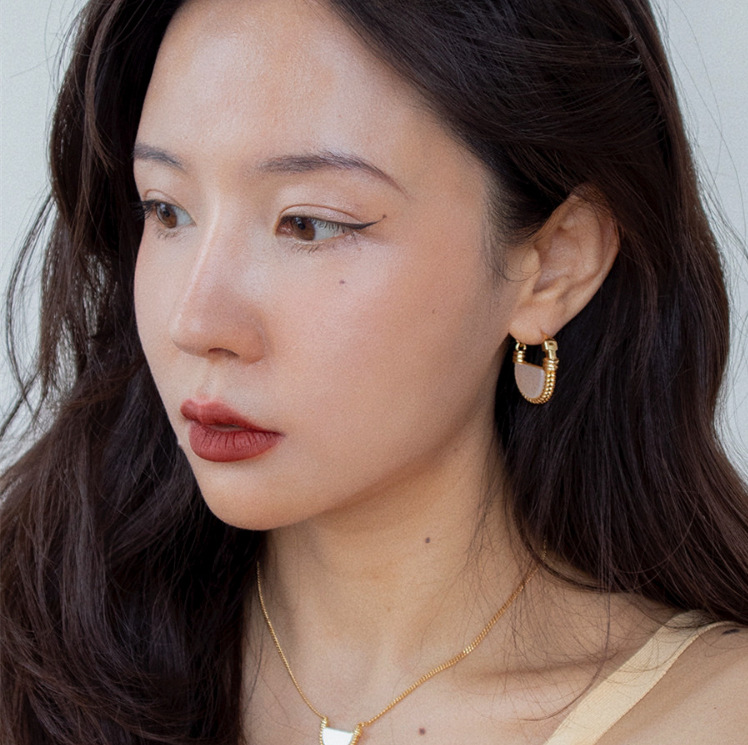 Women’s Semicircle Earrings Featuring Waterproof Non Tarnish Craft, 18K Real Gold Plated PVD Coated 304 Stainless Steel Stud Earrings 6