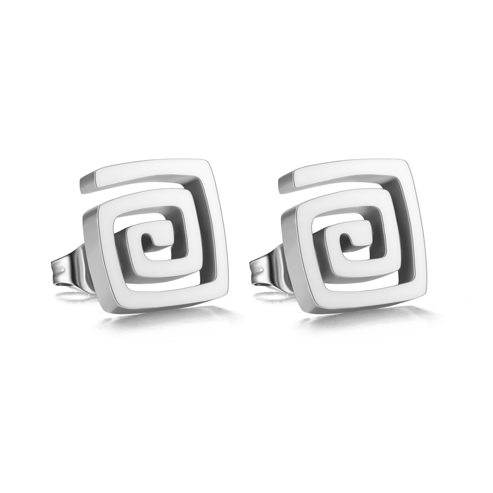 Fashion Heart Shape Stainless Steel Stud Earrings For Women, 1 Pair, Perfect For Daily Wear 3