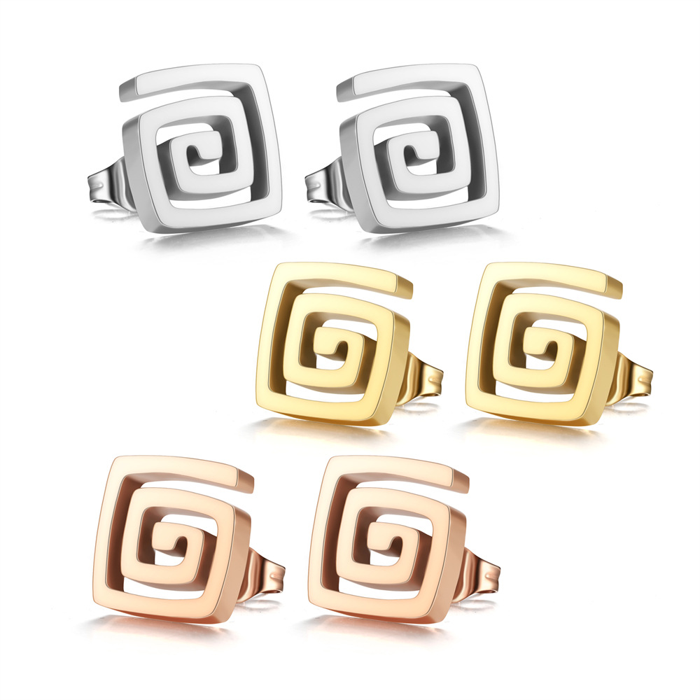 Fashion Heart Shape Stainless Steel Stud Earrings For Women, 1 Pair, Perfect For Daily Wear 4