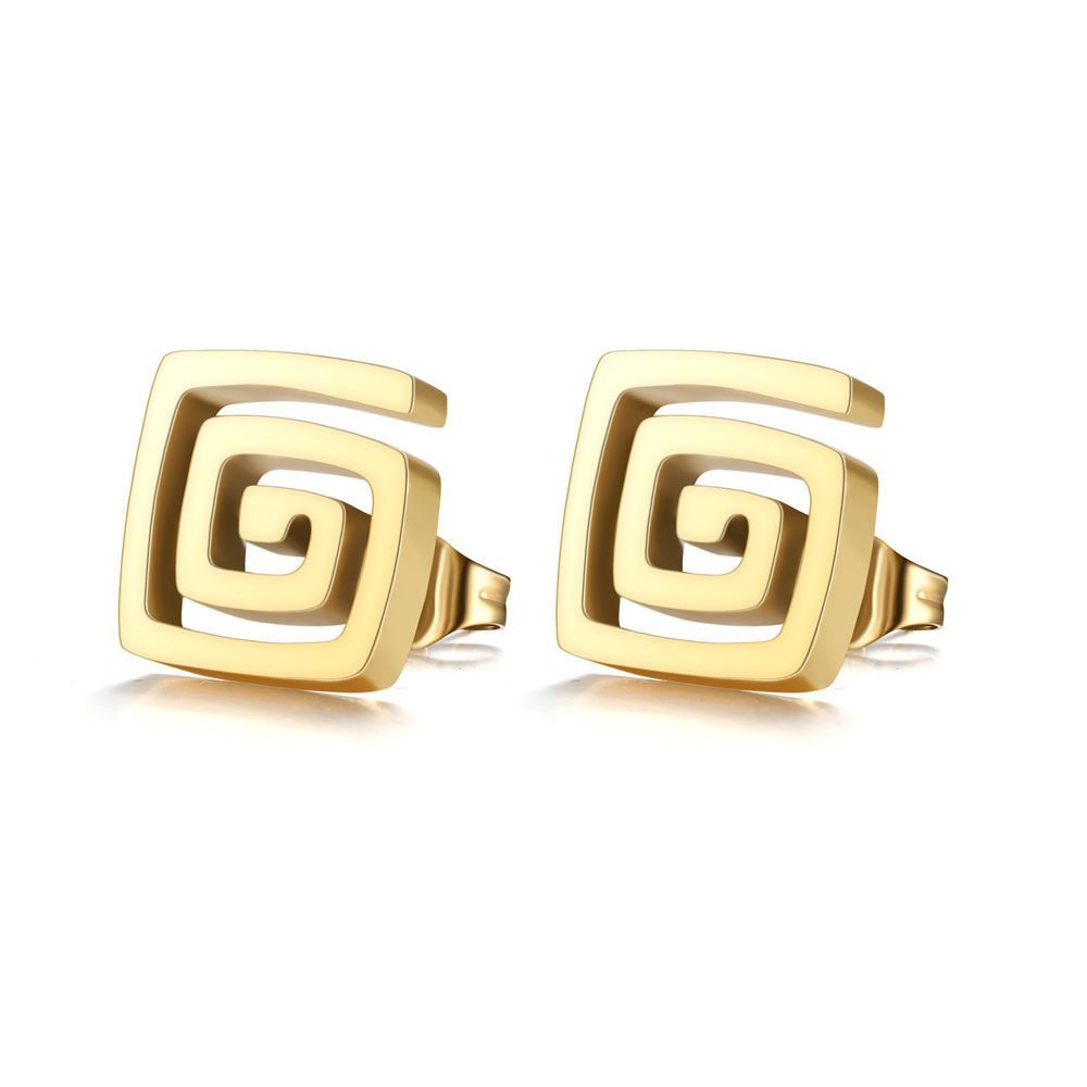 Fashion Heart Shape Stainless Steel Stud Earrings For Women, 1 Pair, Perfect For Daily Wear 5