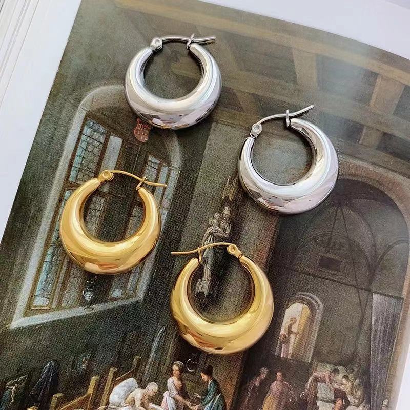 Moon Earrings For Women With Waterproof Non Tarnish Design, Electroplated Stainless Steel Featuring Real Gold PVD Coated Plating