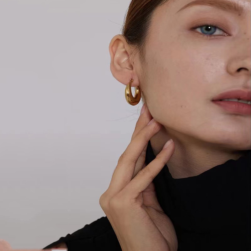 Moon Earrings For Women With Waterproof Non Tarnish Design, Electroplated Stainless Steel Featuring Real Gold PVD Coated Plating 2
