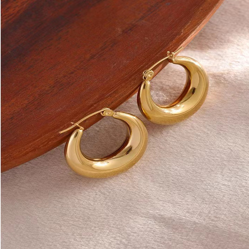 Moon Earrings For Women With Waterproof Non Tarnish Design, Electroplated Stainless Steel Featuring Real Gold PVD Coated Plating 3