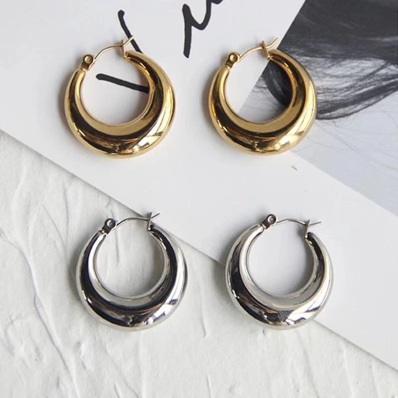 Moon Earrings For Women With Waterproof Non Tarnish Design, Electroplated Stainless Steel Featuring Real Gold PVD Coated Plating 5