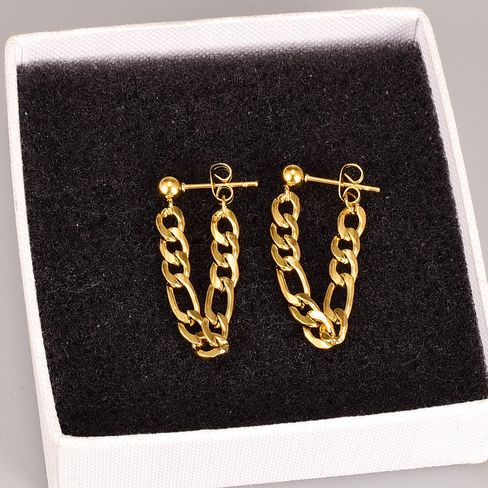 Solid Color Electroplated Stud Earrings For Women With 0.03µm-0.05µm PVD Coated 18K Real Gold Plated 304 Stainless Steel