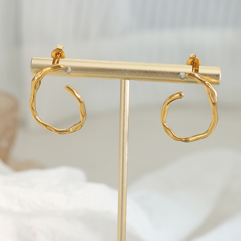 Geometric Earrings For Women Featuring Electroplated Design With 304 Stainless Steel Posts And 18K Gold PVD Vacuum Plating