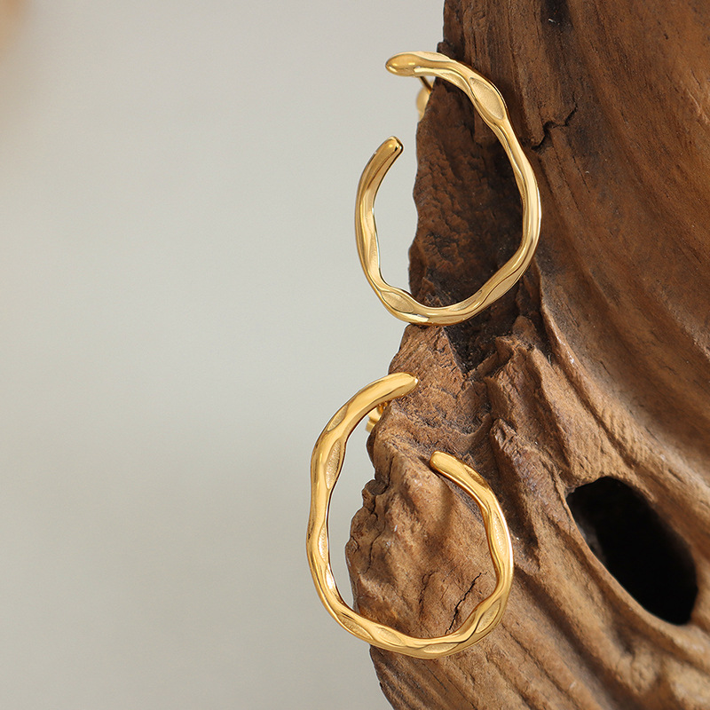 Geometric Earrings For Women Featuring Electroplated Design With 304 Stainless Steel Posts And 18K Gold PVD Vacuum Plating 4