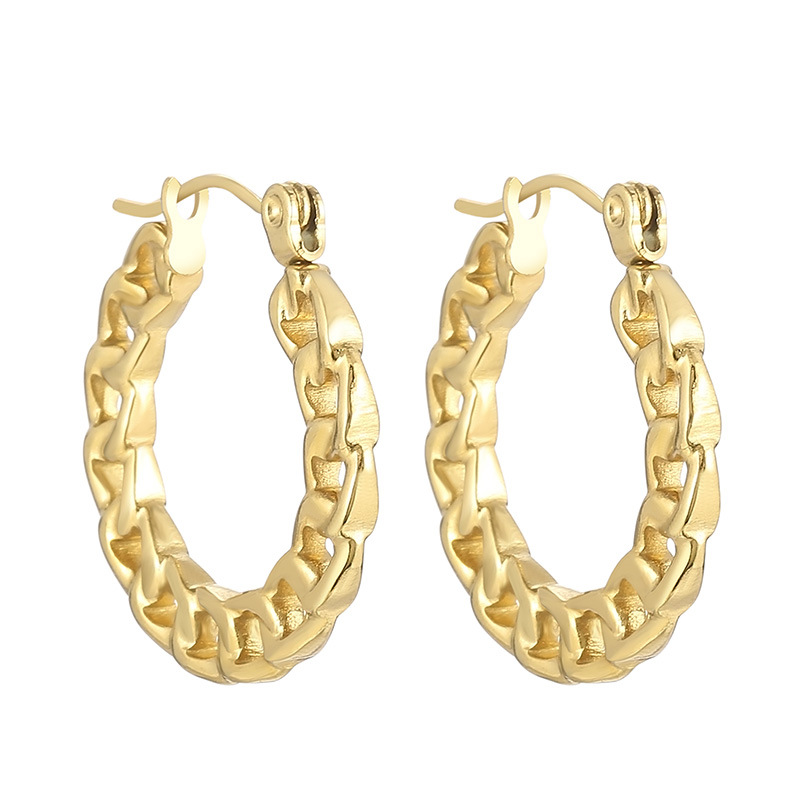 Geometric Earrings For Women In 14K Gold Plated 304 Stainless Steel With Waterproof Non Tarnish PVD Coated Finish 2