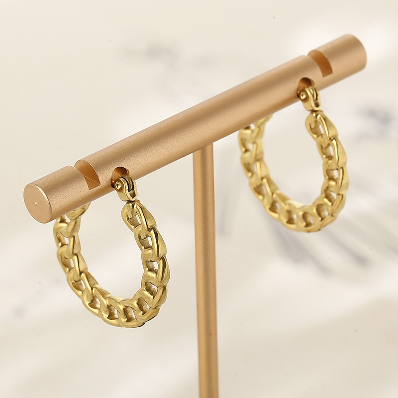 Geometric Earrings For Women In 14K Gold Plated 304 Stainless Steel With Waterproof Non Tarnish PVD Coated Finish 3