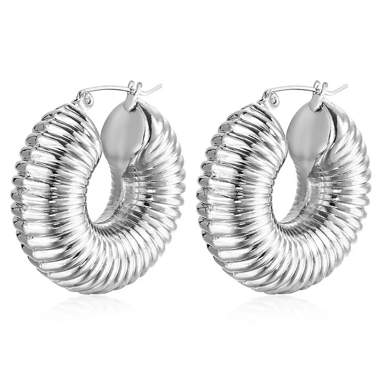 Waves Electroplated Earrings For Women With 304 Stainless Steel Ear Pins And 18K Gold Plating 6