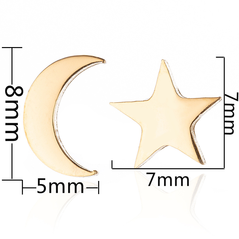 Waterproof Non Tarnish Star Earrings For Women In 304 Stainless Steel With 18K Gold PVD Coated And 316 Stainless Steel Ear Pins 2