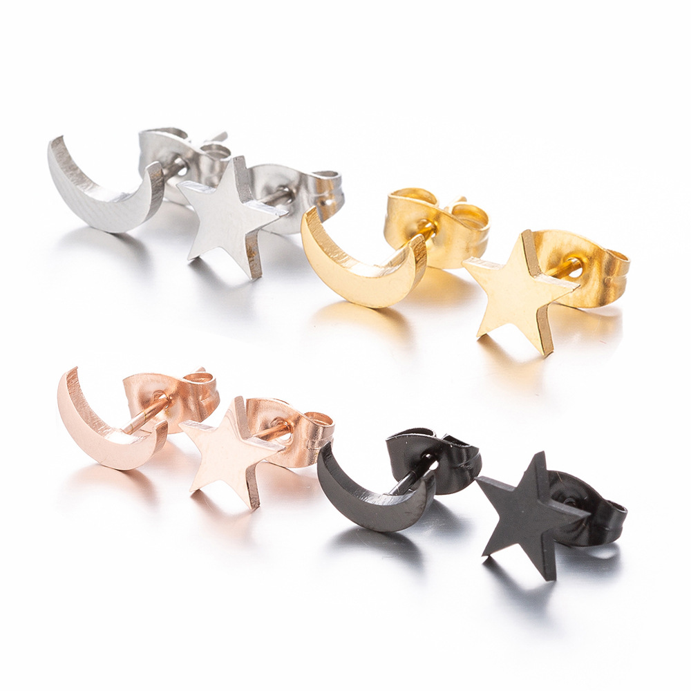 Waterproof Non Tarnish Star Earrings For Women In 304 Stainless Steel With 18K Gold PVD Coated And 316 Stainless Steel Ear Pins 4