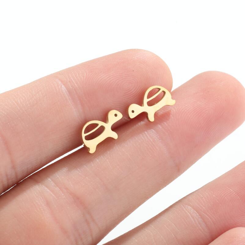 Electroplated Animal Zodiac Stud Earrings For Women In 304 Stainless Steel With 18K Real Gold PVD Coating