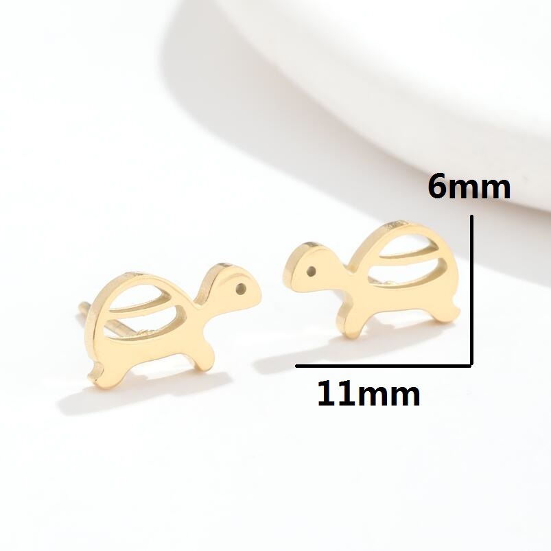 Electroplated Animal Zodiac Stud Earrings For Women In 304 Stainless Steel With 18K Real Gold PVD Coating 5