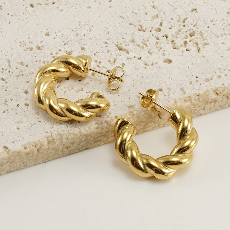 Geometric Earrings For Women Featuring 18K Gold Plated 304 Stainless Steel With PVD Coated Finish 2