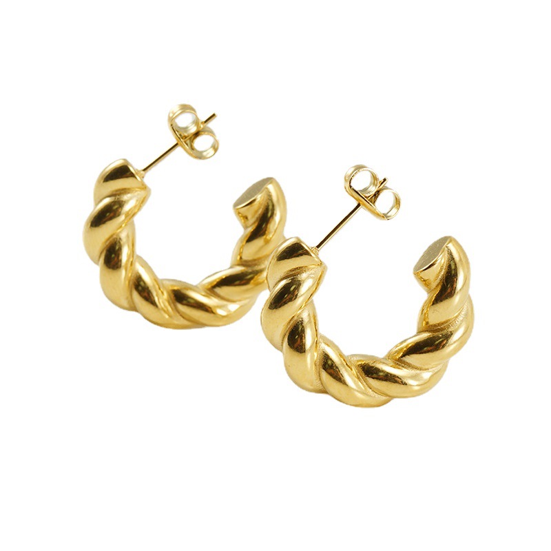 Geometric Earrings For Women Featuring 18K Gold Plated 304 Stainless Steel With PVD Coated Finish 4