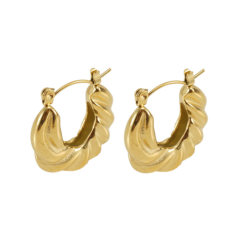 U Shape Earrings For Women, Waterproof Non Tarnish 18K Gold Plated With PVD Coated 304 Stainless Steel Posts 3