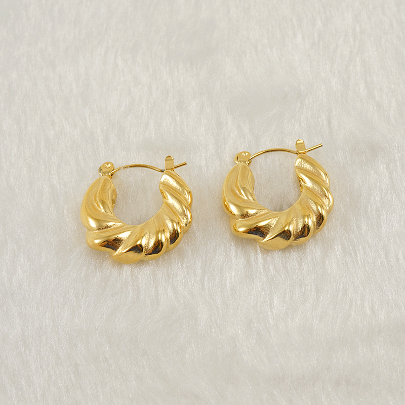 U Shape Earrings For Women, Waterproof Non Tarnish 18K Gold Plated With PVD Coated 304 Stainless Steel Posts 4