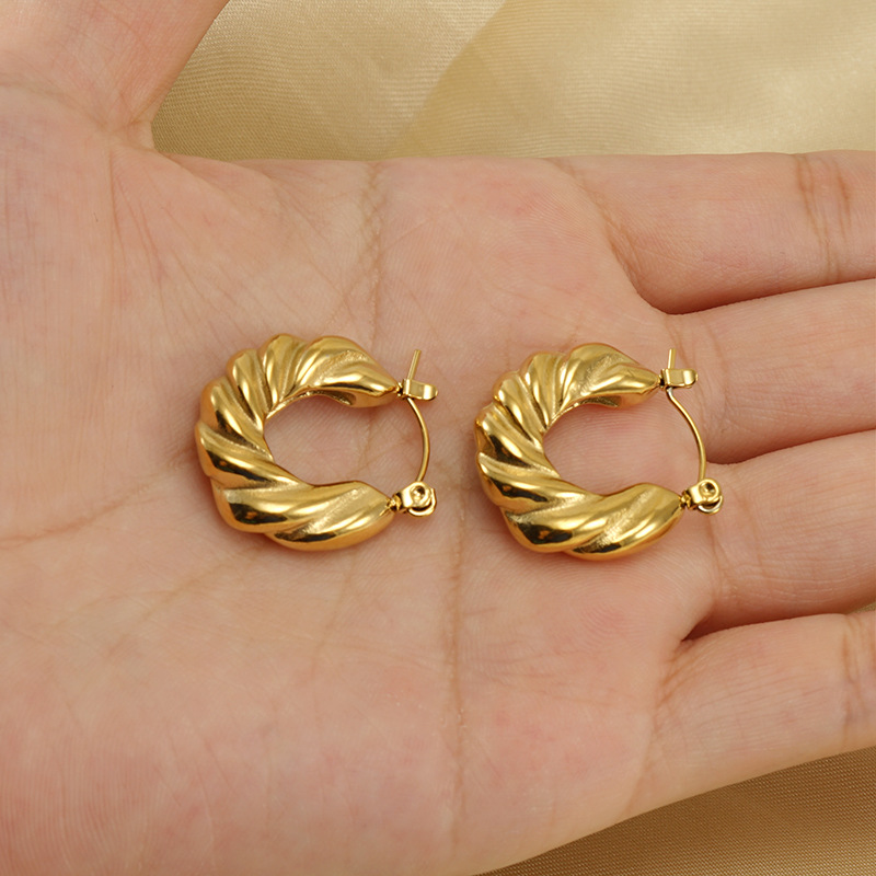 U Shape Earrings For Women, Waterproof Non Tarnish 18K Gold Plated With PVD Coated 304 Stainless Steel Posts 5