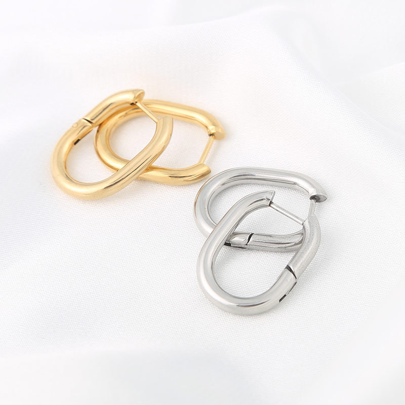 U Shape Electroplated Stainless Steel Earrings For Unisex Featuring 0.03µm Thick Coating, 1 Piece 4