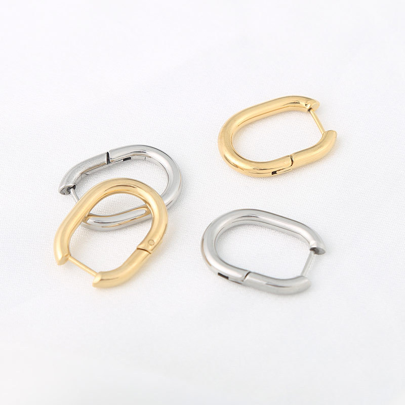 U Shape Electroplated Stainless Steel Earrings For Unisex Featuring 0.03µm Thick Coating, 1 Piece 5