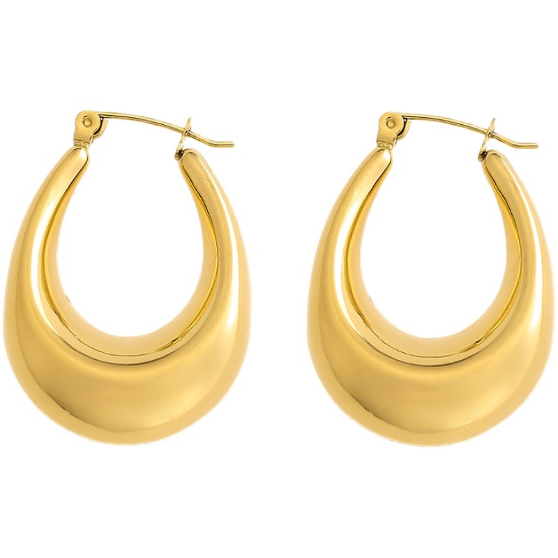 Water Droplets Earrings For Women In Titanium Steel Featuring Splicing Design, 1 Pair Suitable For Daily Wear 3