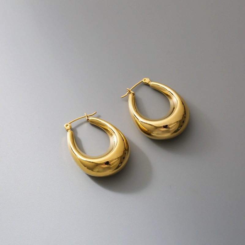 Water Droplets Earrings For Women In Titanium Steel Featuring Splicing Design, 1 Pair Suitable For Daily Wear 5