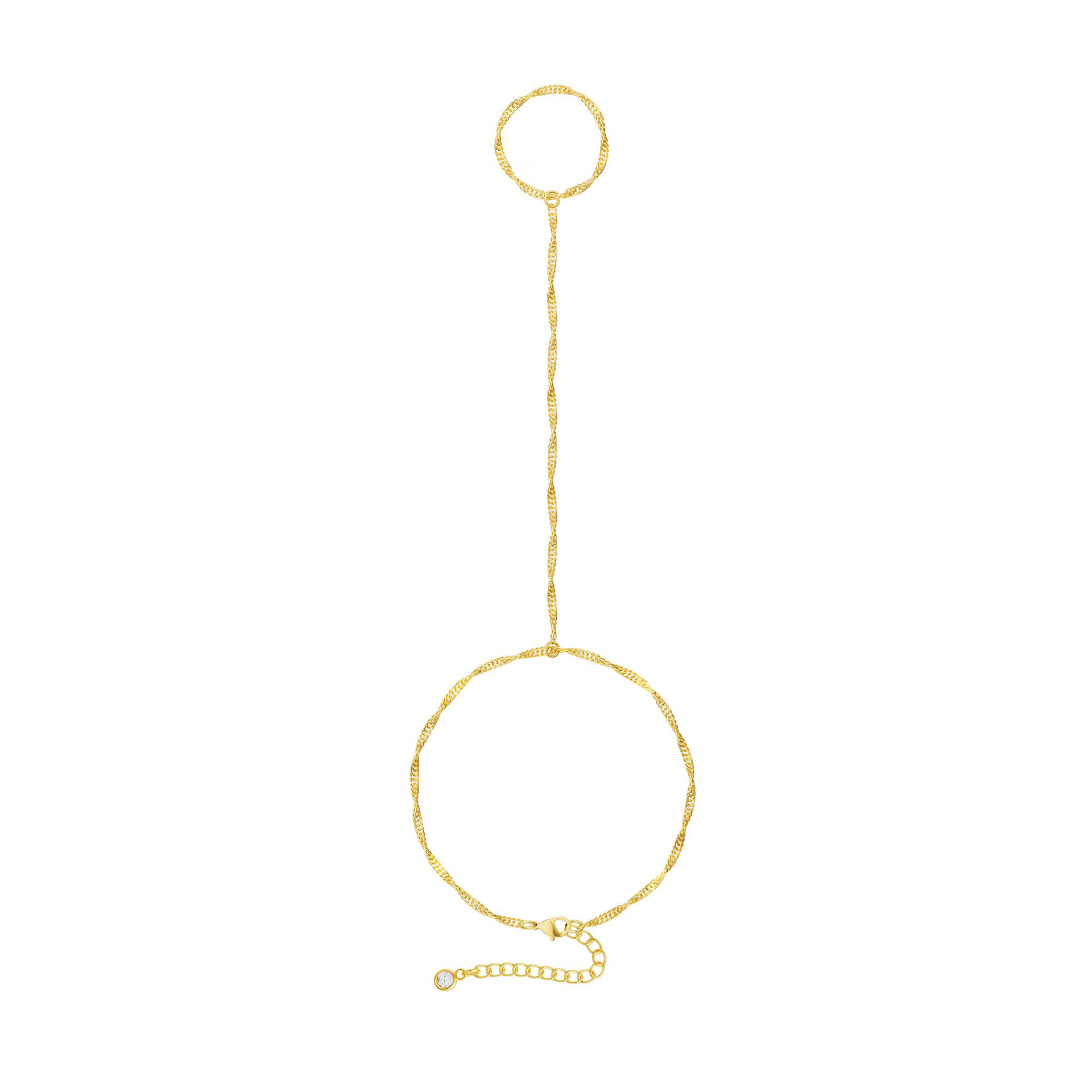 Fashionable Minimalist Geometric Finger-Integrated Bracelet Elegant Personality Chain Handback Design For Women Copper Material 5