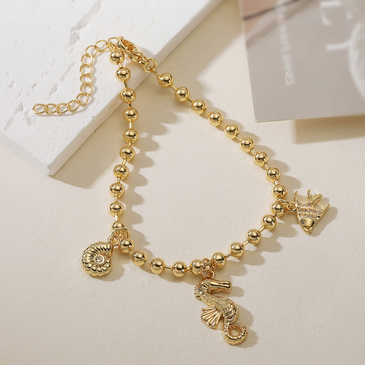 Fashionable Shell Starfish Pendant Bracelet For Women Beach Style Personalized Hand Chain Vintage Beaded Chain All Seasons 5