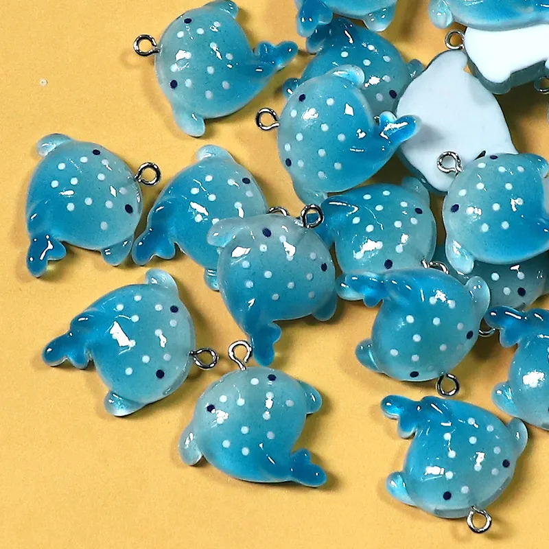 1 Piece Alloy Resin Fish Whale Pendant