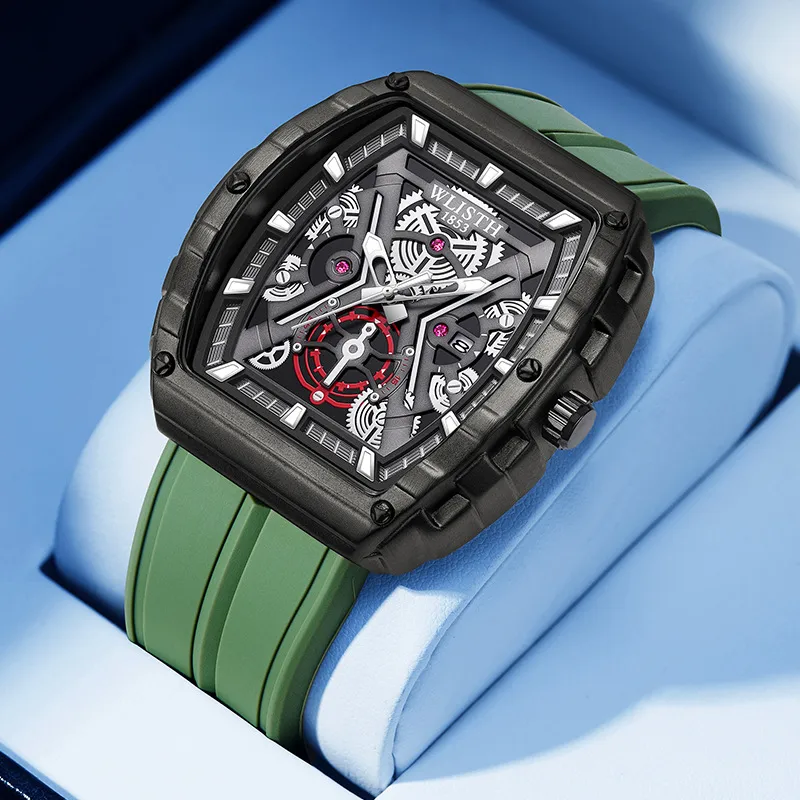 WLISTH Foreign Trade  Watch Barrel Calendar Men's Quartz Watch Fashion Trend Hot Selling Sports Men's Watch Tide