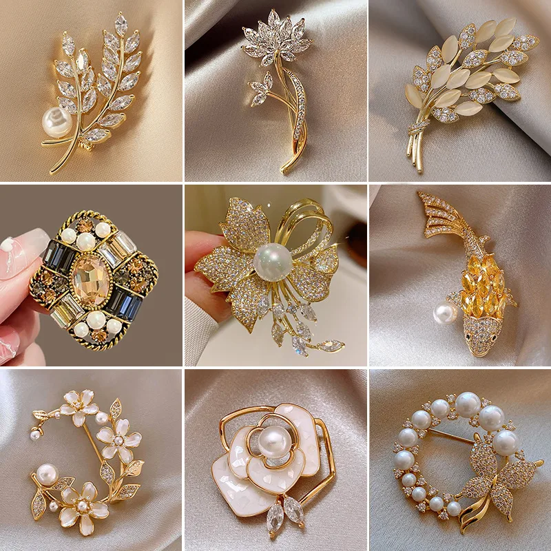 New Alloy Brooch High-End Feel Women's Fashion Versatile Coat Suit High-End Versatile Brooch Flower