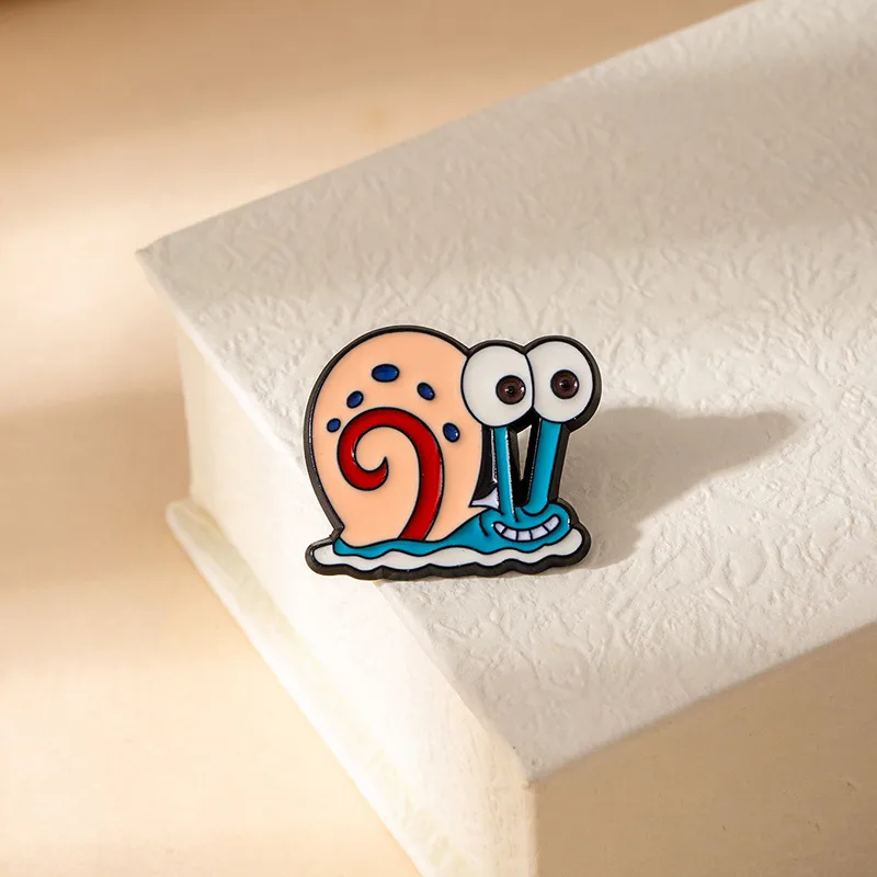 Snails Metal Pin With Enamel Craft, Available In Colour