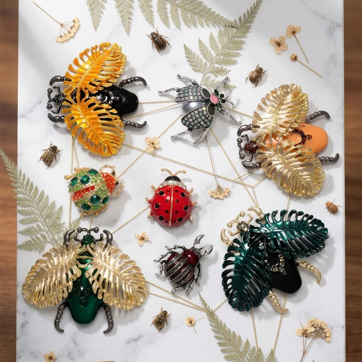 Ladybugs Pin In Zinc Alloy Featuring Enamel Craftsmanship, Available In Multicolor