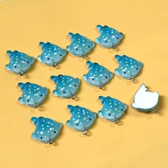 1 Piece Alloy Resin Fish Whale Pendant 6