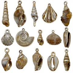 15 Styles Acrylic Laser Electroplated Shell Pendants DIY Keychains Bag Charms Jewelry Accessories Seashell Pendant Vacation Style 6
