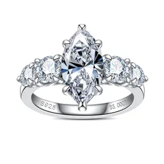 3.0ct Moissanite Gem Ring For Women In 925 Sterling Silver With GRA Certificate 6