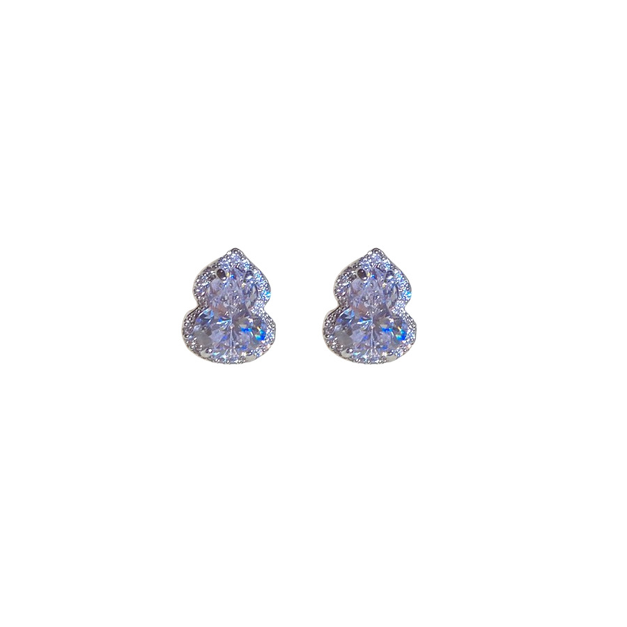 Flowers Stud Earrings For Women With 304 Stainless Steel Posts In Silver Featuring Copper And Zircon Inlay 5