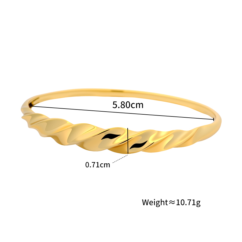 XUPING Geometric Bangle For Women In Copper With 18K Real Gold Plated Hypoallergenic Finish 2