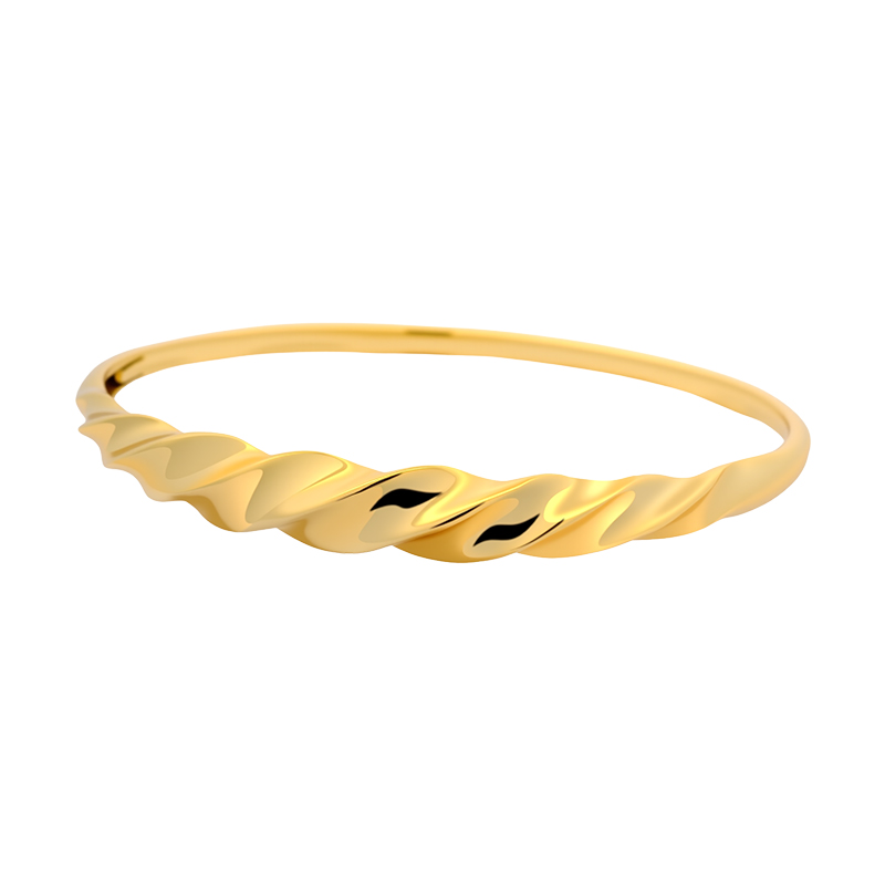 XUPING Geometric Bangle For Women In Copper With 18K Real Gold Plated Hypoallergenic Finish 6