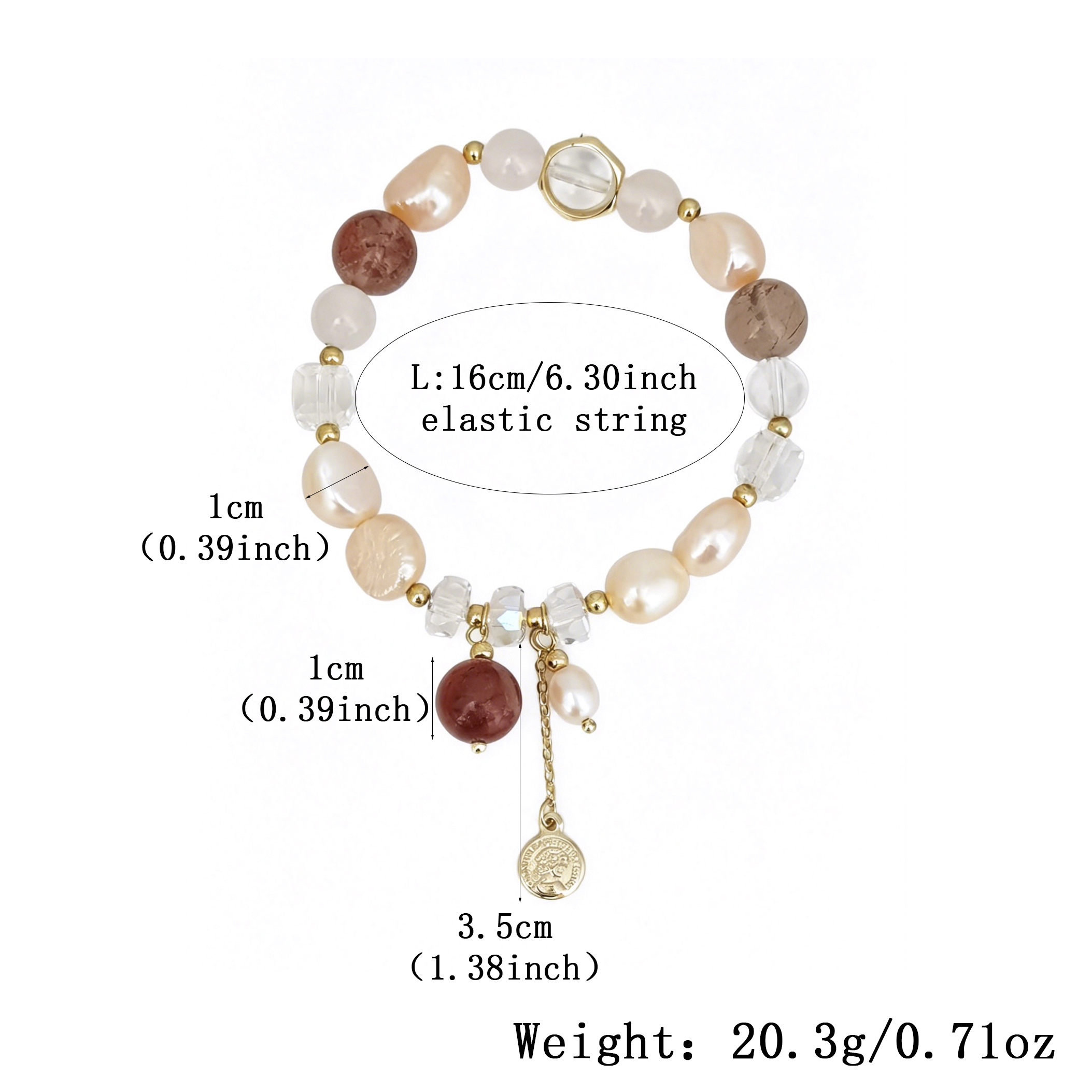 Geometric Beaded Bracelets For Women In Electroplated Golden Plated Copper With Artificial Crystal Inlay 2