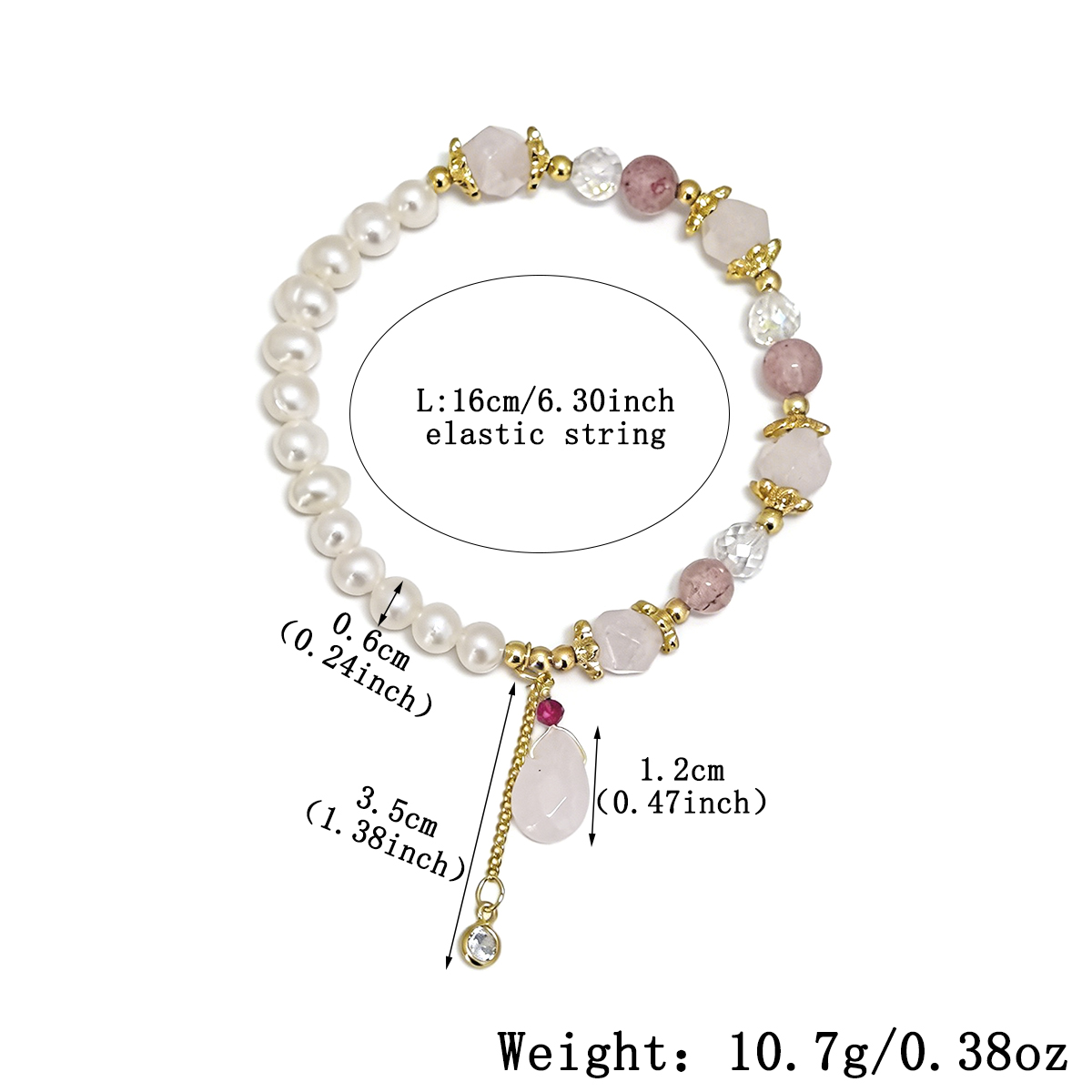 Geometric Beading Bracelets For Women In Golden Plated Copper With Artificial Crystal Inlay, Electroplated Finish 2