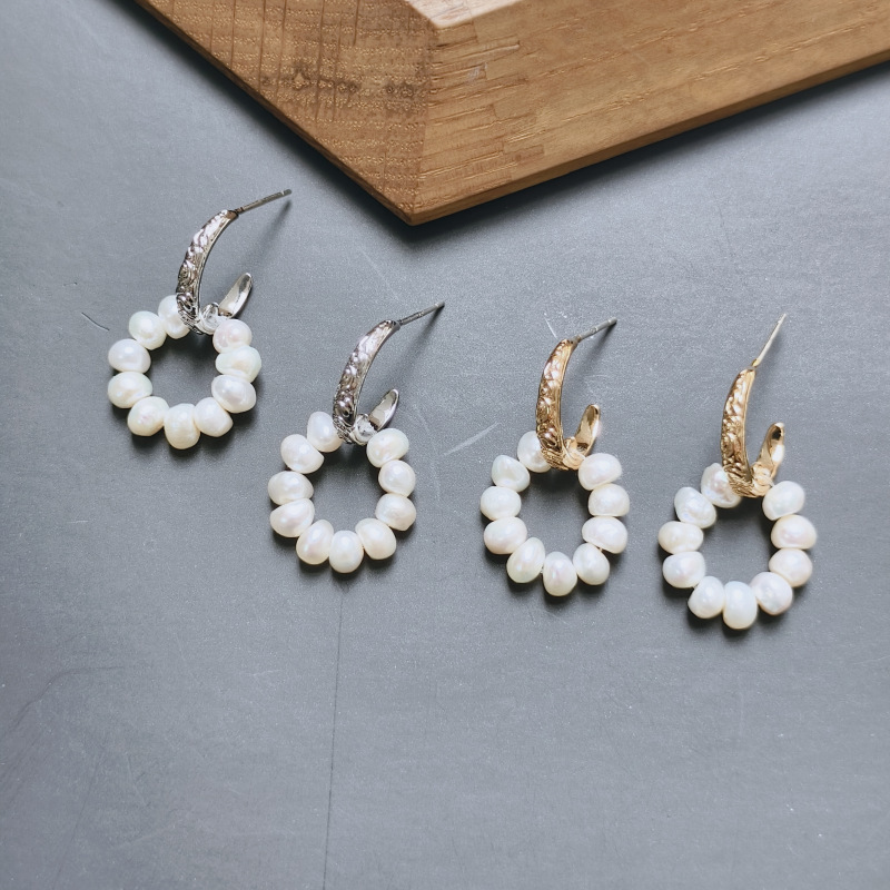 Geometric Beading Earrings For Women With 925 Sterling Silver Ear Pins, Copper Base, And Golden Water Plating