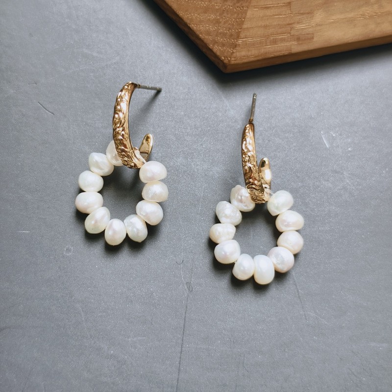 Geometric Beading Earrings For Women With 925 Sterling Silver Ear Pins, Copper Base, And Golden Water Plating 4