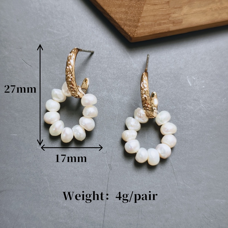 Geometric Beading Earrings For Women With 925 Sterling Silver Ear Pins, Copper Base, And Golden Water Plating 5
